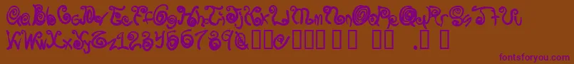 Spurlycurly Font – Purple Fonts on Brown Background