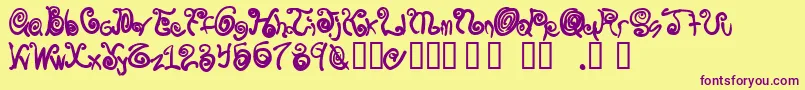 Spurlycurly Font – Purple Fonts on Yellow Background