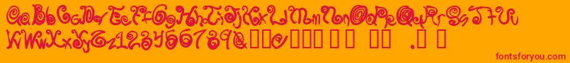 Spurlycurly Font – Red Fonts on Orange Background