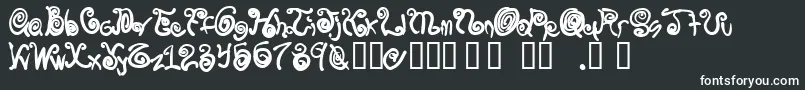 Spurlycurly-fontti – valkoiset fontit mustalla taustalla