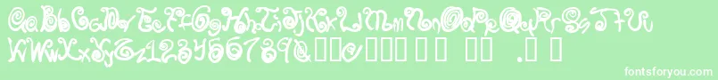 Spurlycurly Font – White Fonts on Green Background