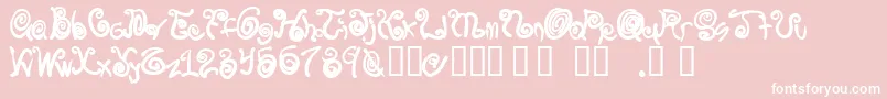 Spurlycurly-Schriftart – Weiße Schriften auf rosa Hintergrund