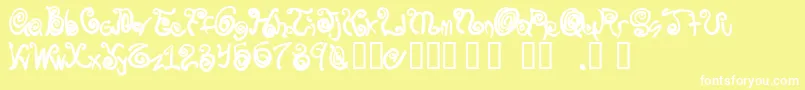 Spurlycurly Font – White Fonts on Yellow Background