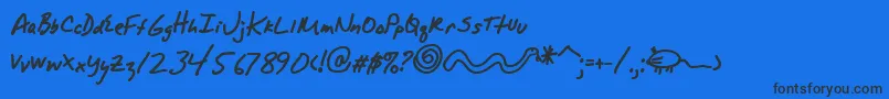 AlphamackAoe-fontti – mustat fontit sinisellä taustalla