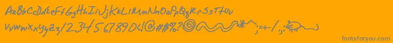 AlphamackAoe-Schriftart – Graue Schriften auf orangefarbenem Hintergrund