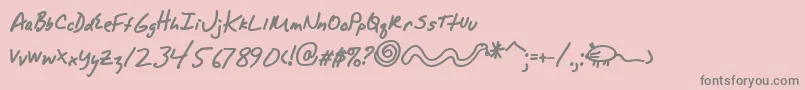 フォントAlphamackAoe – ピンクの背景に灰色の文字