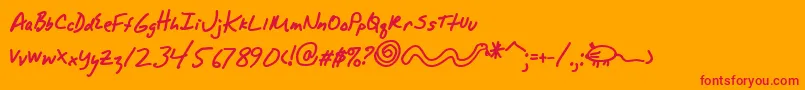 AlphamackAoe Font – Red Fonts on Orange Background
