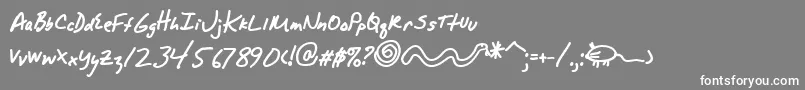 AlphamackAoe-Schriftart – Weiße Schriften auf grauem Hintergrund