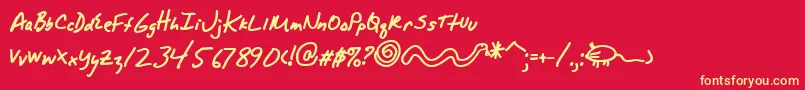 AlphamackAoe Font – Yellow Fonts on Red Background