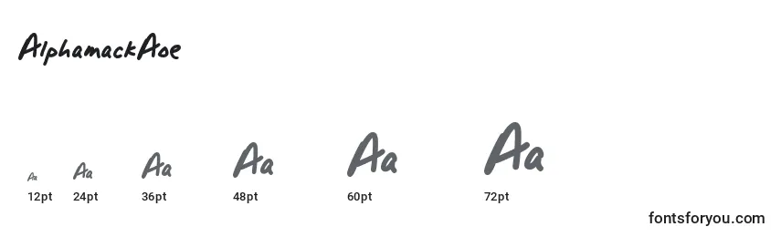 Размеры шрифта AlphamackAoe