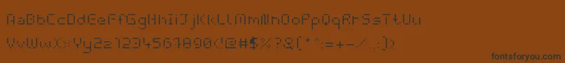 Fonte WebpixelBitmapLight – fontes pretas em um fundo marrom