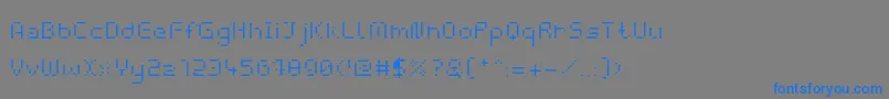 フォントWebpixelBitmapLight – 灰色の背景に青い文字