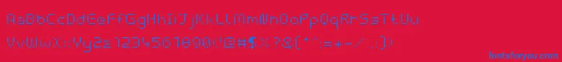 Czcionka WebpixelBitmapLight – niebieskie czcionki na czerwonym tle
