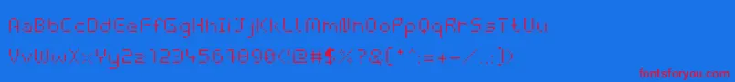 WebpixelBitmapLight Font – Red Fonts on Blue Background