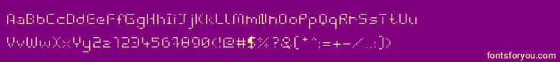 WebpixelBitmapLight Font – Yellow Fonts on Purple Background