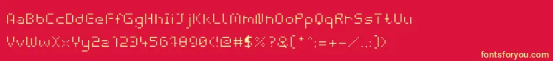 フォントWebpixelBitmapLight – 黄色の文字、赤い背景