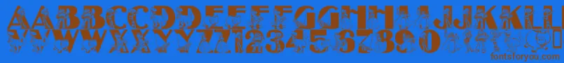 LmsBeyondInfinity Font – Brown Fonts on Blue Background