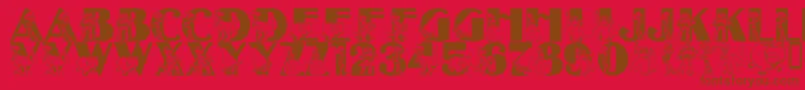 LmsBeyondInfinity Font – Brown Fonts on Red Background