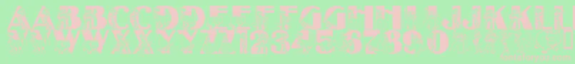 フォントLmsBeyondInfinity – 緑の背景にピンクのフォント