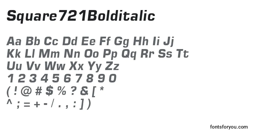 Fuente Square721Bolditalic - alfabeto, números, caracteres especiales