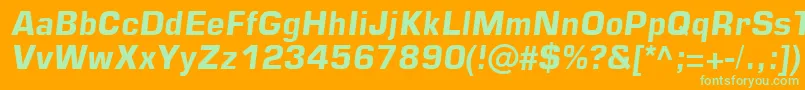 Czcionka Square721Bolditalic – zielone czcionki na pomarańczowym tle