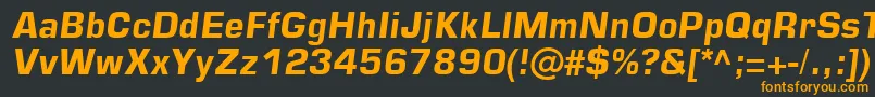 Square721Bolditalic Font – Orange Fonts on Black Background