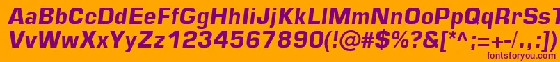Square721Bolditalic Font – Purple Fonts on Orange Background