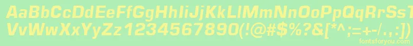 Square721Bolditalic-fontti – keltaiset fontit vihreällä taustalla
