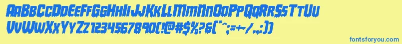 Deathbloodital Font – Blue Fonts on Yellow Background