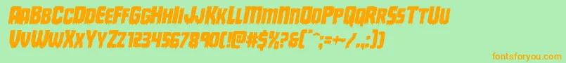 Deathbloodital Font – Orange Fonts on Green Background