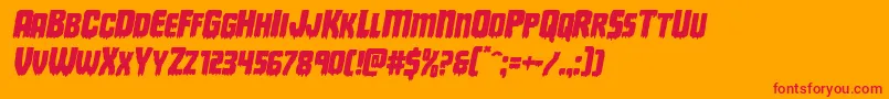 Deathbloodital Font – Red Fonts on Orange Background