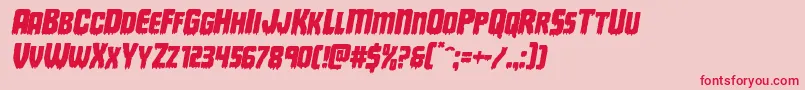 フォントDeathbloodital – ピンクの背景に赤い文字