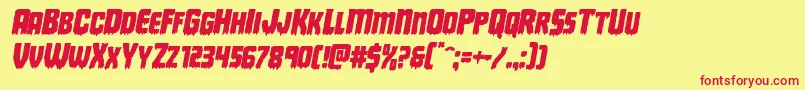 Deathbloodital Font – Red Fonts on Yellow Background