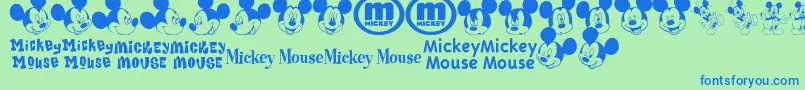 MickeyMTfb Font – Blue Fonts on Green Background