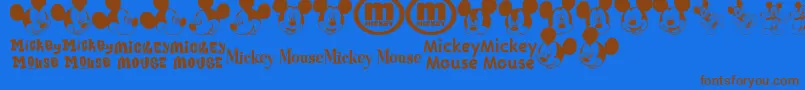 MickeyMTfb Font – Brown Fonts on Blue Background