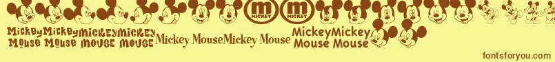 MickeyMTfb Font – Brown Fonts on Yellow Background