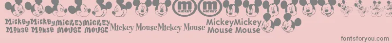 MickeyMTfb Font – Gray Fonts on Pink Background