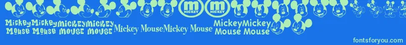 MickeyMTfb Font – Green Fonts on Blue Background