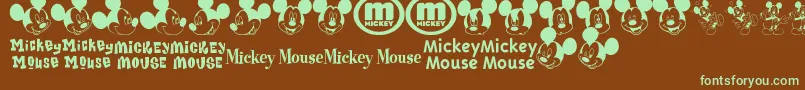 MickeyMTfb Font – Green Fonts on Brown Background