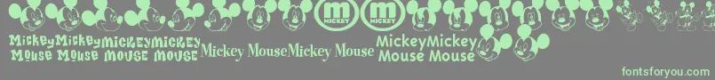 MickeyMTfb Font – Green Fonts on Gray Background