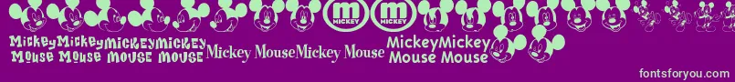 MickeyMTfb Font – Green Fonts on Purple Background