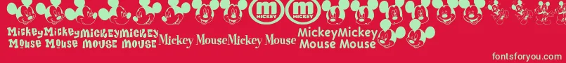 MickeyMTfb Font – Green Fonts on Red Background