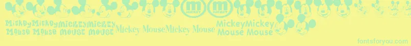 MickeyMTfb Font – Green Fonts on Yellow Background