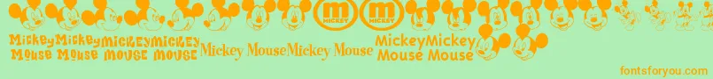 MickeyMTfb Font – Orange Fonts on Green Background