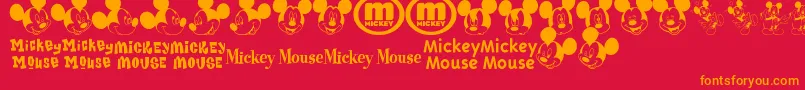 MickeyMTfb Font – Orange Fonts on Red Background