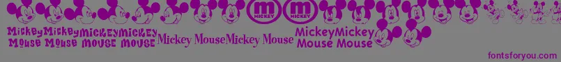 MickeyMTfb Font – Purple Fonts on Gray Background