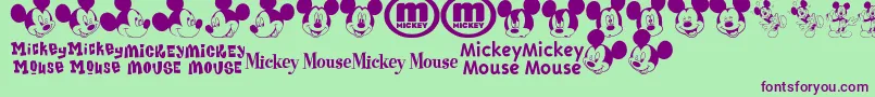 MickeyMTfb Font – Purple Fonts on Green Background