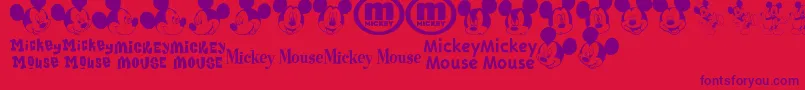 MickeyMTfb Font – Purple Fonts on Red Background