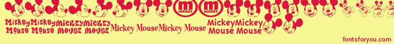 MickeyMTfb Font – Red Fonts on Yellow Background