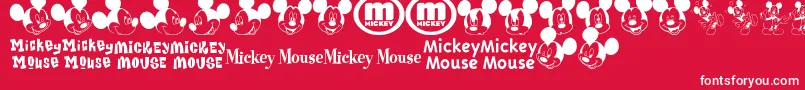 MickeyMTfb Font – White Fonts on Red Background